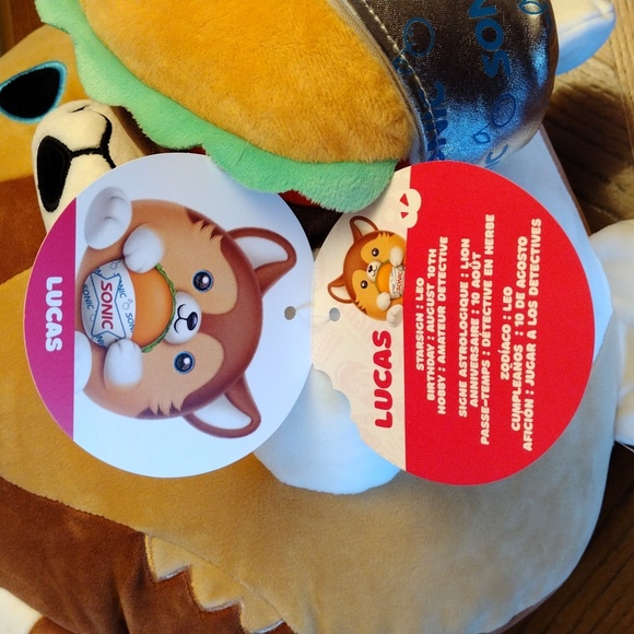 Snackles Lucas Sonic 13" Plush by Zuru Series 2 Puppy with Cheeseburger NWT - Picture 3 of 7
